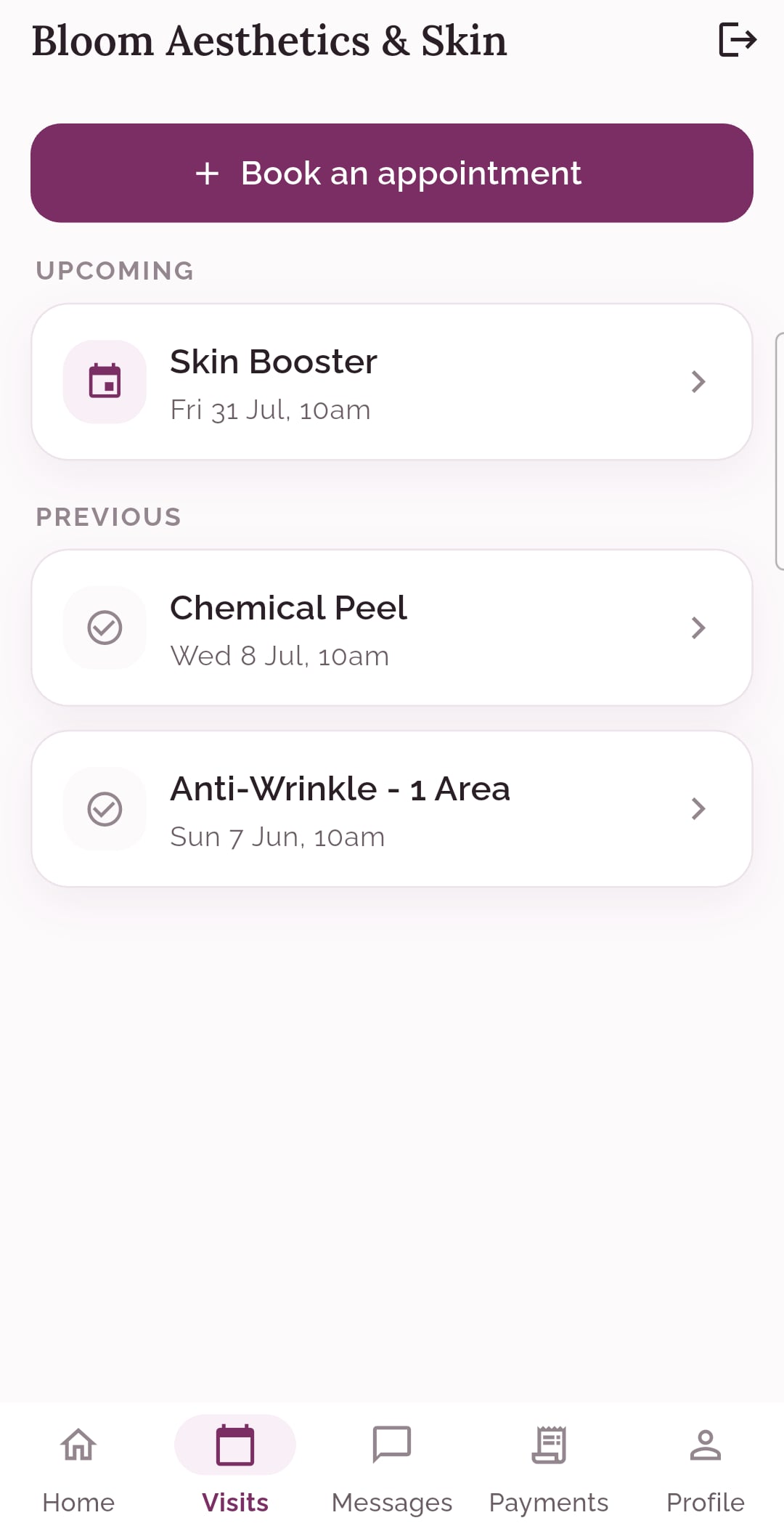Every visit and treatment, on record